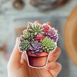 Pegatinas de plantas suculentas - Pegatinas de plantas de interior - Pegatinas de jardineros - Pegatinas de mamá y papá de las plantas - Regalos para amantes de las plantas - Pegatinas de cactus - Vida vegetal