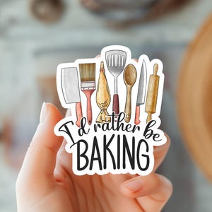 Ich würde eher Aufkleber-süße Küchen-Werkzeuge Aufkleber-Perfekt für Bäcker Aufkleber-Geschenk für Bäcker & Köche Backen-Kochkunst Aufkleber-Foodie Aufkleber zu backen