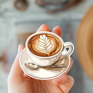 Sticker Coffee Latte Art - Amateurs de caféine - Sticker Coffee Obsession - Sticker Barista Life - Sticker Coffee Time - Sticker Coffee Vibes - Coffee Talk - Espresso