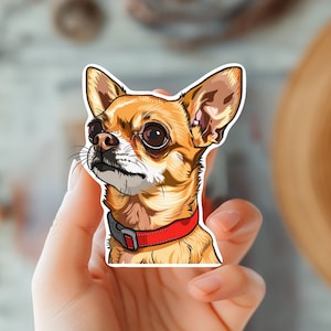 Cute Chihuahua Dog Sticker-Dog Lover Gift Decal-Animal Sticker- Puppy Pet Loss Memorial Gift-Dog Lover-Pet Enthusiast Decal-Small Dog Decal
