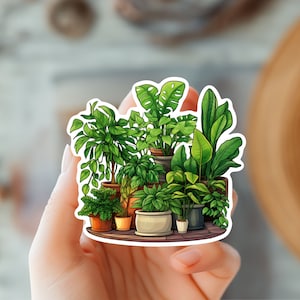 Topfpflanzen Aufkleber-Garten Aufkleber-Pflanze Mama und Papa Aufkleber-Haus Pflanze Aufkleber-Pflanze Liebhaber Geschenk Aufkleber-Sonnenfänger Aufkleber-Pflanze Aufkleber
