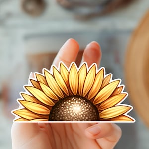 Sunflower Sticker-Nature Lover Gift-Boho Decor-Yellow Flower Sticker-Summer Vibes-Gardening Gift-Sunflower Lover Gift-Botanical Decal