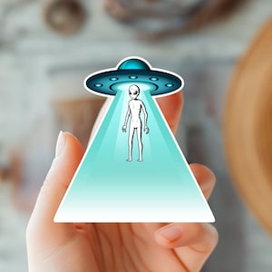 Leuke ufo alien sticker-ruimte alien sticker-alien minnaar cadeau sticker-ruimte minnaar stickers-alien en ruimte avontuur-rare sticker-ufo kunst