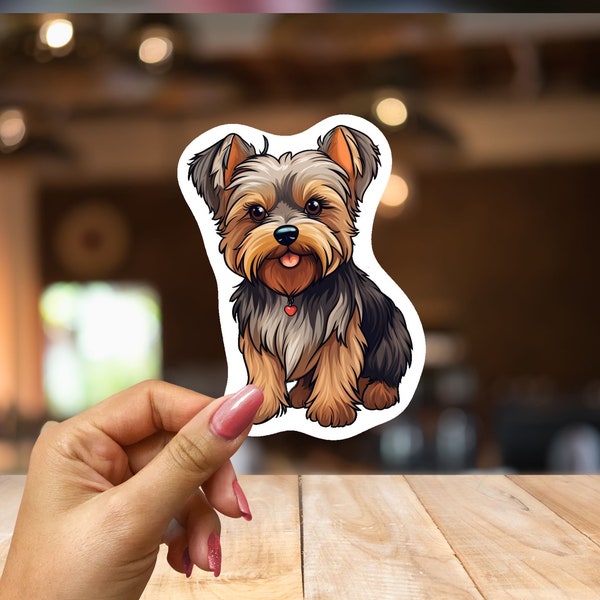 Yorkie Cute Dog Sticker-Vinyl Sticker-Laptop Sticker-Water Bottle Sticker-Phone Case Sticker-Puppy Pet Loss Memorial Gift-Dog Lover