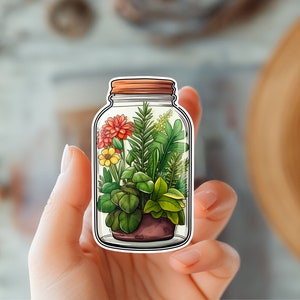 Pflanze Einmachglas Aufkleber-Hauspflanze Aufkleber-Gärtner Aufkleber-Pflanze Mama und Pflanze Papa Aufkleber-Pflanze Liebhaber Geschenk-Pflanze Leben Glas Aufkleber