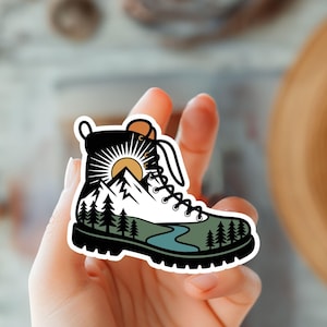 Sticker wandelen maakt me blij sticker-wandelschoenen sticker-buiten avontuur vinyl sticker-RV, natuurliefhebbers-reizen sticker-wildernis sticker Camping boot #2