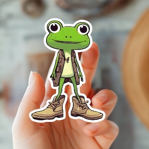 Sticker autocollant grenouille mignon kawaii - Sticker tendance - Sticker grenouille mignonne de l'ouest - Sticker animal - Sticker thème nature et extérieur - Sticker amateur de grenouille