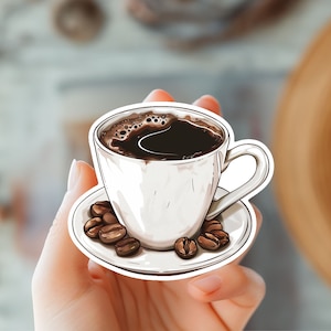 Adesivo per amanti del caffè-Appassionati di caffeina-Adesivo per ossessione del caffè-Vita da barista-Adesivo Coffee Time-Vibrazioni del caffè-Discussioni sul caffè-Adesivo Espresso