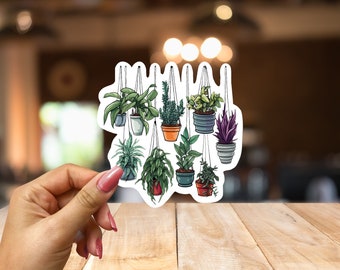 Hanging Plants Garden Sticker-Plant Mom And Dad Sticker-House Plant Sticker-Gardener Sticker-Indoor Plants Sticker-Die Cut Sticker