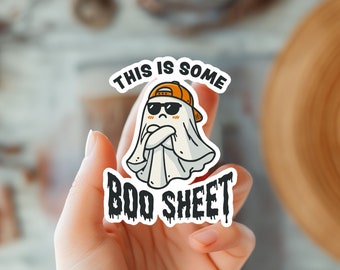This is Some Boo Sheet Ghost Sticker-Funny Halloween  Decal-Cute Ghost Pun Sticker-Kawaii Ghost Sticker-Ghost Lover Sticker-Halloween Gift