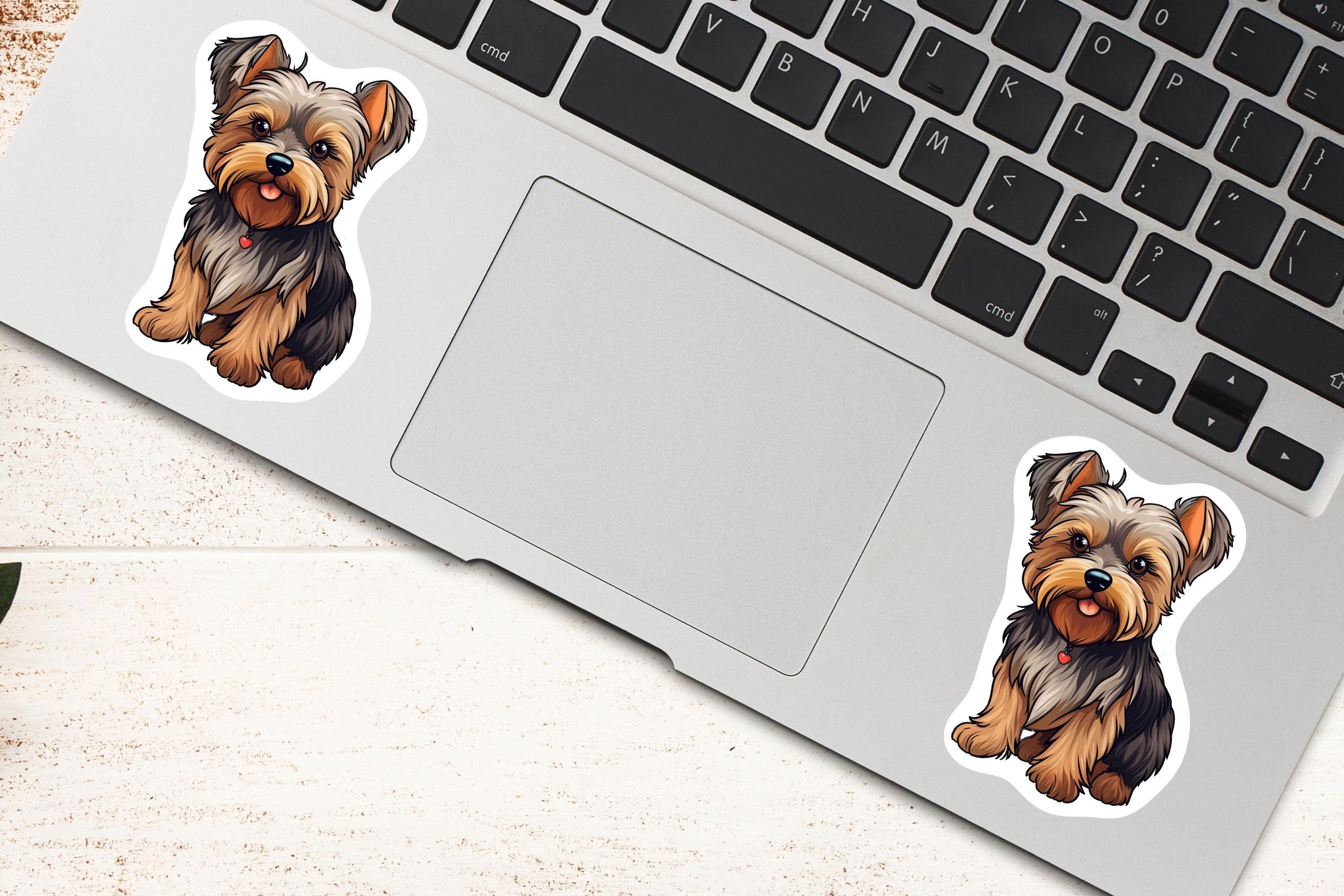Yorkie Cute Dog Sticker-vinyl Sticker-laptop Sticker-water Bottle ...