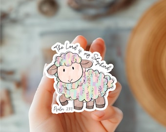 Psalm 23:1 Bible Verse The Lord Is My Shepherd Sheep Sticker-Christian Sticker-Faith Sticker-Bible Journaling Sticker-Scripture Sticker-
