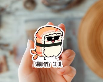 Garnelen-Sushi-Kawaii-Aufkleber-Foodie Aufkleber-anime Aufkleber-Japanisches Essen Aufkleber-Sushi-Liebhaber-Aufkleber-Reis-Aufkleber-Karikatur-Sushi-Aufkleber