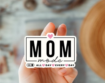 Pegatina de modo mamá: regalo para mamá, regalo del día de la madre, mamá niña, pegatina genial para mamá, agradecimiento a la mamá, la mejor mamá del mundo, maternidad, amor de mamá, regalo para mamá primeriza
