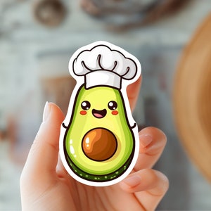 Adorable Avocado Kawaii Sticker-Cute fruit decal-Avocado Lover Gift-Plant Lover-Summer Sticker-Cartoon Avocado-Kindle Sticker-Avocado Art