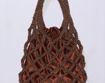 Crochet/ Handbag/ Handmade Crochet/ Luxury Bag/ Bag/ Classic Bag/ Top Handle Bag/ Unique/ Festival Bag/ Cord Bag
