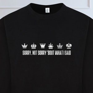 Six The Musical Sorry, Not Sorry Jumper, Rozmiar dla dorosłych i dzieci, Dear Evan Hansen, Broadway, West End, Teatr, Musicale, Henry, Historia