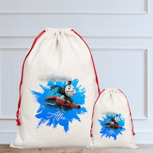 Personalisierte Thomas die Tank Lokomotive Sack, Geburtstag Sack, Spielzeug Sack, Weihnachtssack, Heiligabend, Thomas und Freunde, Percy, James