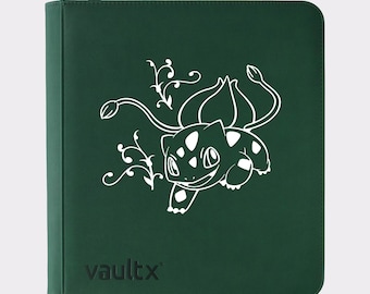 Pokemon Bulbasaur TCG Binder – Personalised Design! Pokemon Vault X Zip Binders. 4, 9, or 12 Pockets