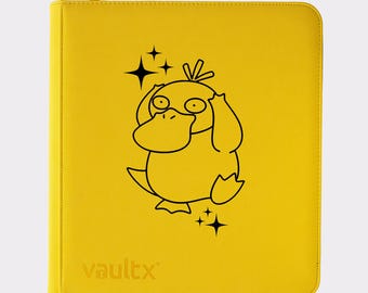 Pokemon Psyduck TCG Binder – Personalised Design! Pokemon Vault X Zip Binders. 4, 9, or 12 Pockets