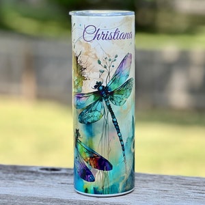 Dragonfly Personalized Tumbler 20oz with Straw