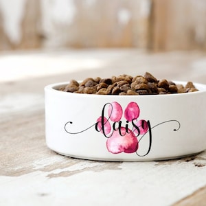 Personalized Ceramic Pet Bowl for Dog or Cat
