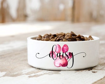 Personalized Ceramic Pet Bowl for Dog or Cat