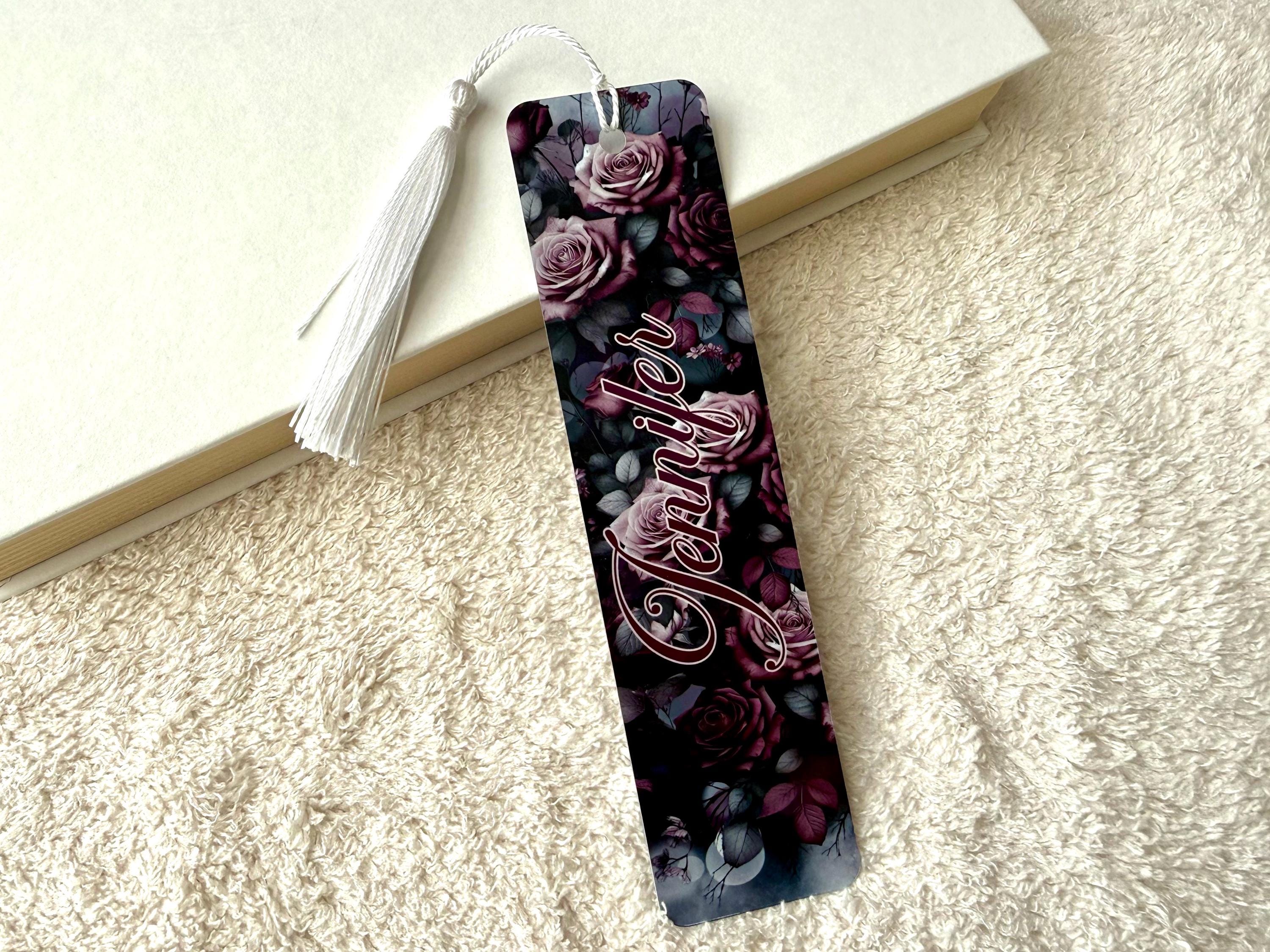 Ruination Bookmark Ruin Me Forever” Gothic Skull & Rose Personalized Metal Bookmark With ...