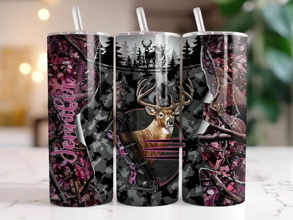 Camo Tumbler 20 oz Travel Coffee Mug Camouflage Print Skinny Tumblers with  Lid and Straw Stainless Steel Insulated Coffee Cups Gift for Camo Lover 
