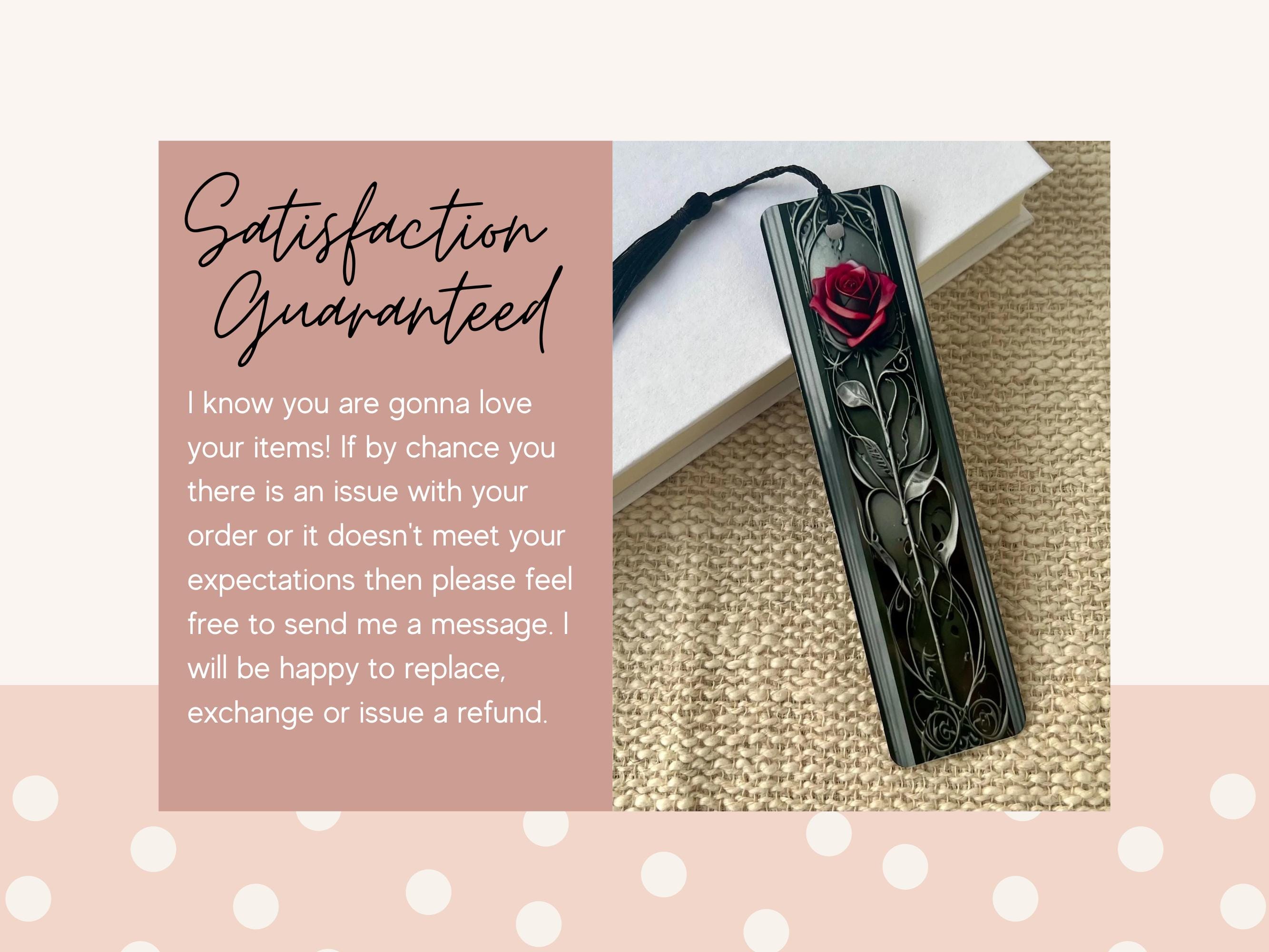Personalized Red Rose Metal Bookmark for Romance Book Lovers