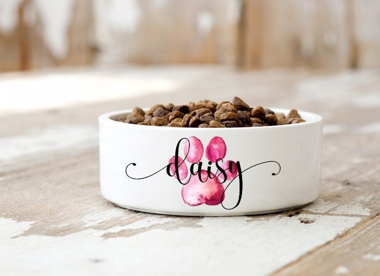 Personalized Ceramic Pet Bowl for Dog or Cat