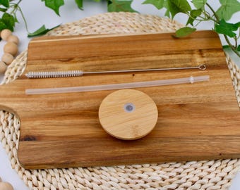 Bamboo Lid & Straw for 25oz Glass Tumblers