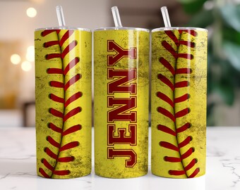 Personalized Softball Tumbler, Softball Coach Gift, Softball Mom Cup