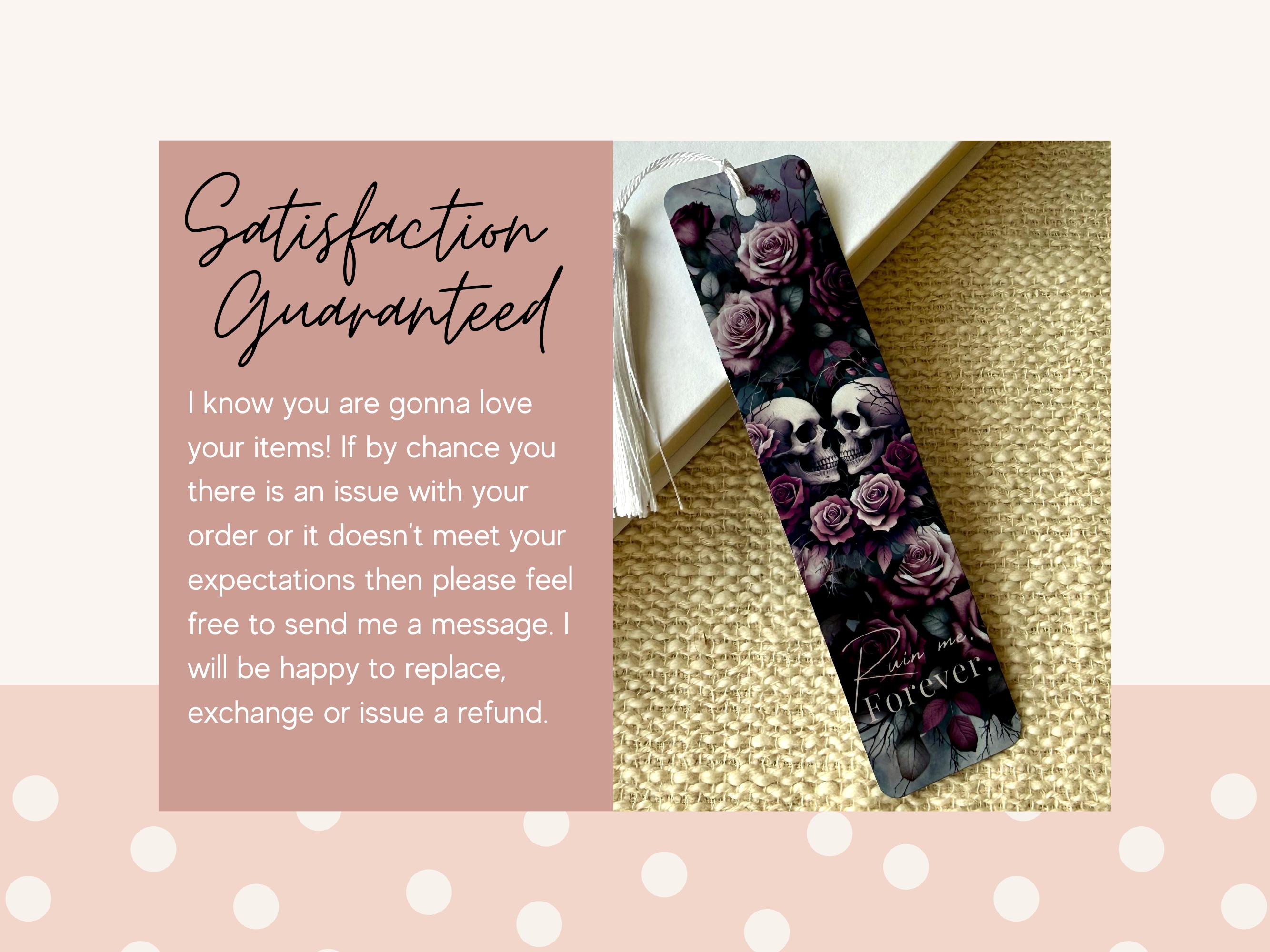 Ruination Bookmark Ruin Me Forever” Gothic Skull & Rose Personalized Metal Bookmark With ...