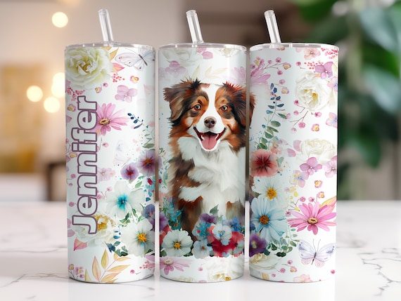 Dog Mom Glass Tumbler with Bamboo Lid & Straw