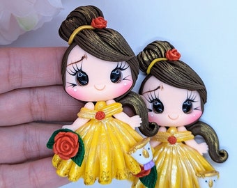 Princess polymer Clay doll for bows, headbands, bows embellishment and crafts. FLAT RATE SHIPPING