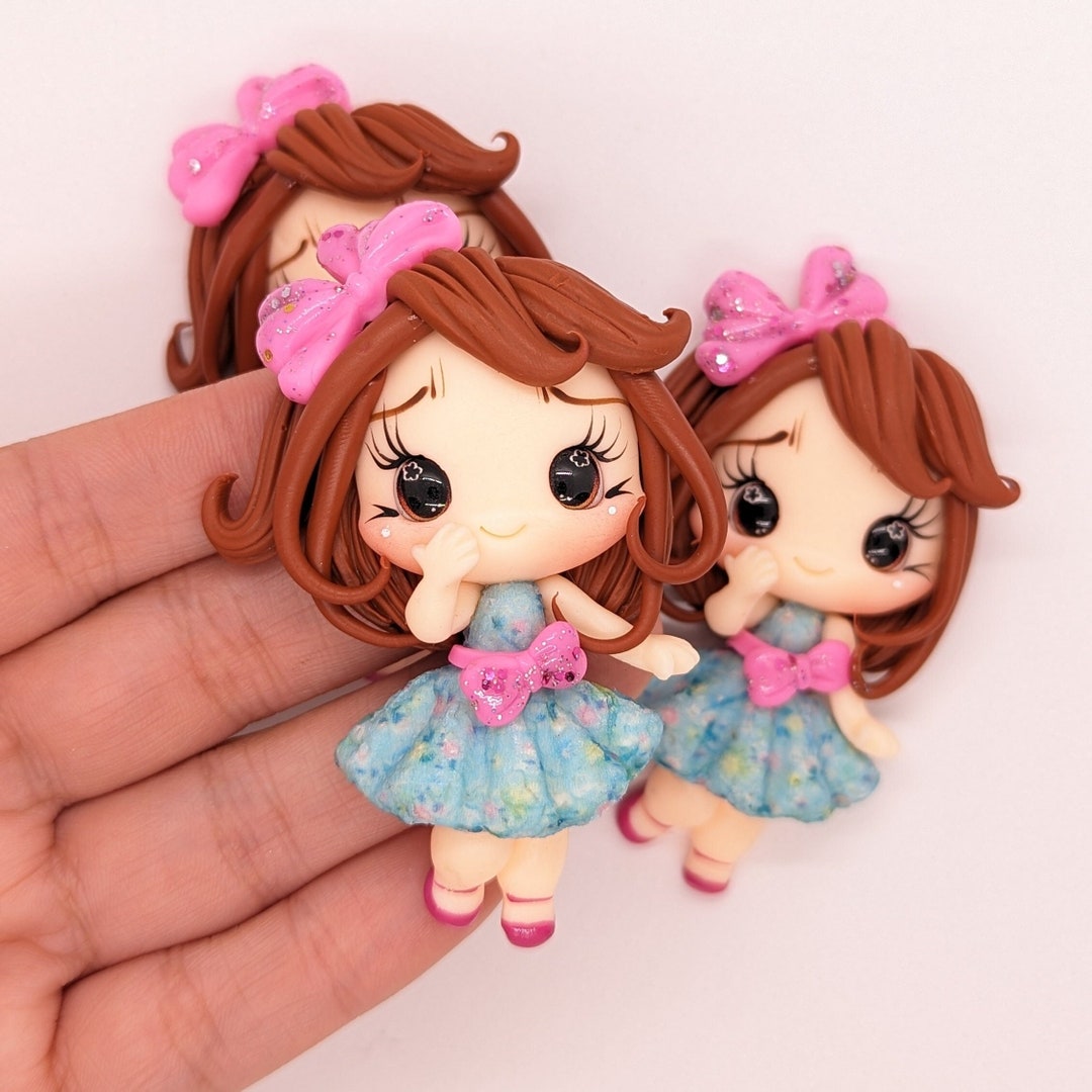 Fancy Girl Polymer Clay Doll for Bows, Headbands, Embellishment and