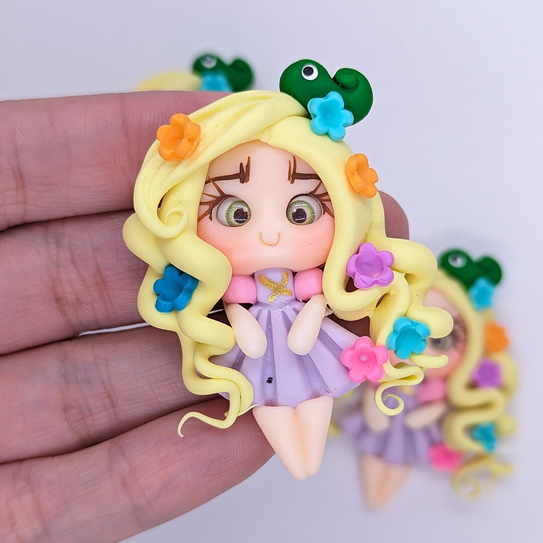 Princess Rapunzel Polymer Clay Doll for Bows Headbands Bows Etsy