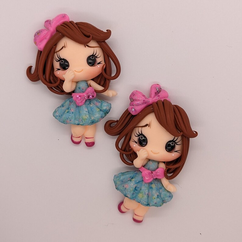 Fancy Girl Polymer Clay Doll for Bows, Headbands, Embellishment and