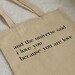 Minecraft end poem 'you are love' tote bag