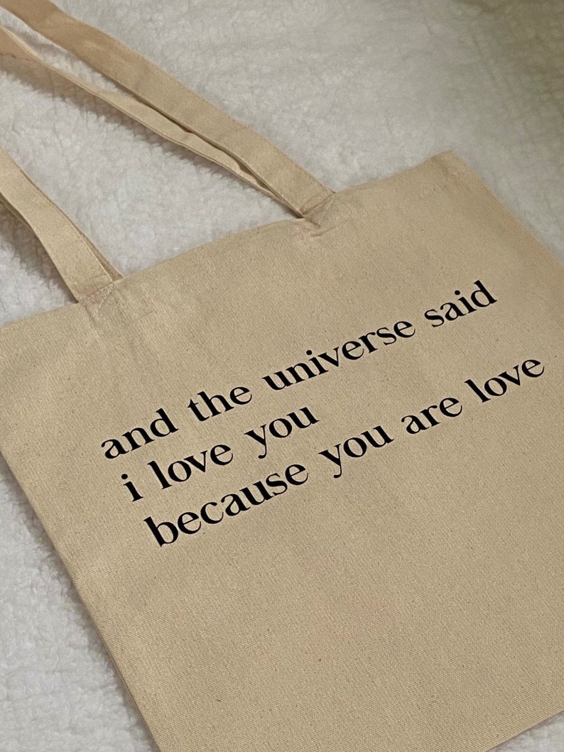 Minecraft end poem 'you are love' tote bag 
