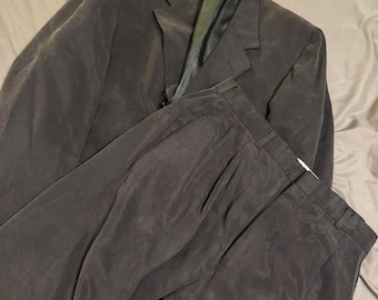 Vintage K&S Menswear Black Corduroy Suit 2 Piece Set Tailored in USA 40R 36x29.5