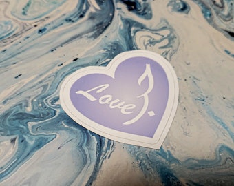 Heart Vinyl Sticker | Arabic Calligraphy Design | Love Sticker | Laptop Decal | Water Bottle Sticker | Decorative Calligraphy