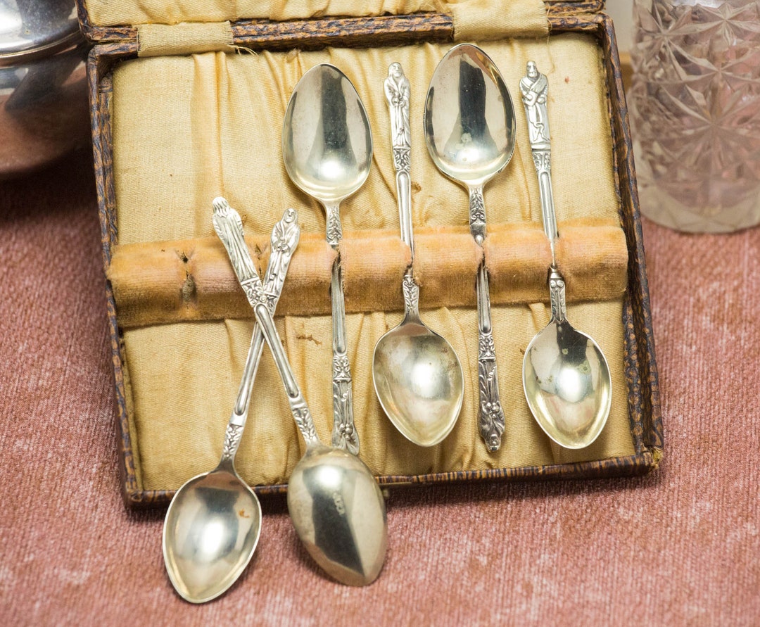 Vintage Apostle Teaspoon Set in Original Case Circa Etsy