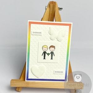 Pride Hochzeitskarte A6 in Elfenbein, deutsch