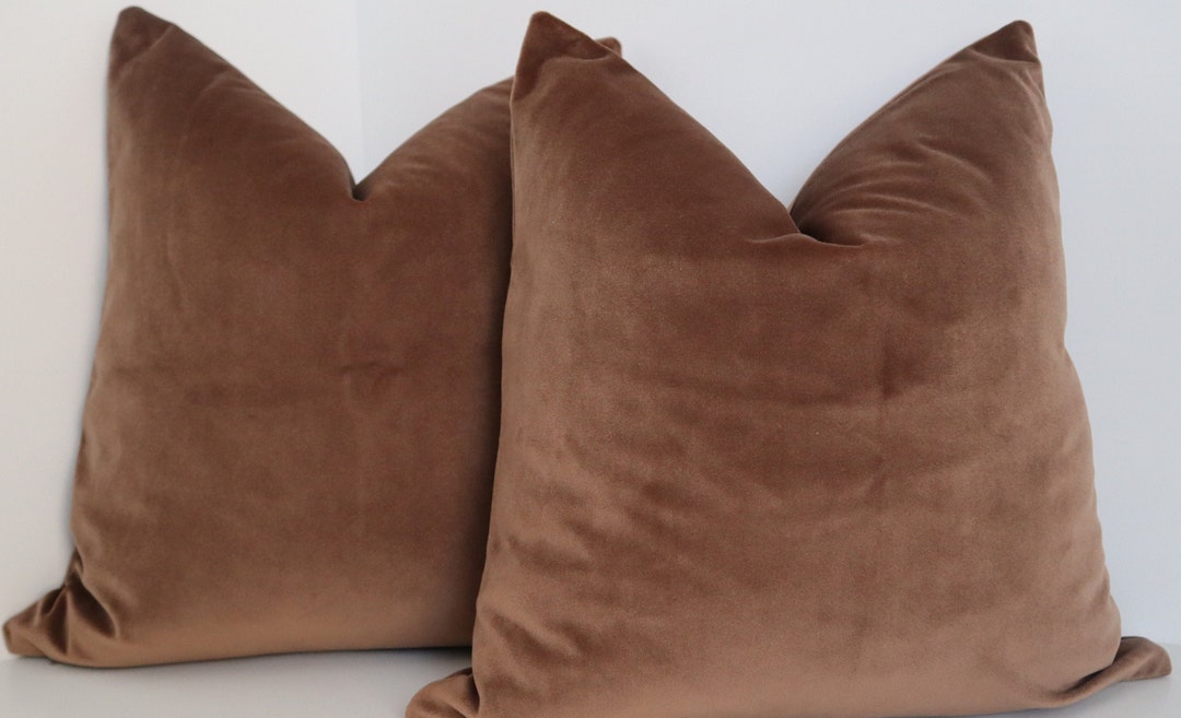Luxury Light Brown Velvet Pillow Cover Light Brown Pillow Etsy