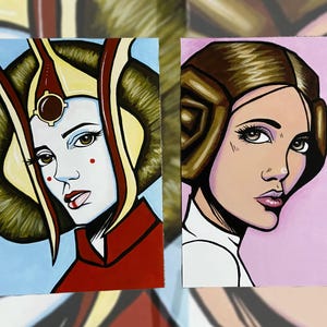 Pop Art Prints // Queen Amidala // Leia Organa // Fanart