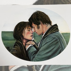 Pride & Prejudice Art Print // Mr Darcy // Elizabeth Bennet // Fanart