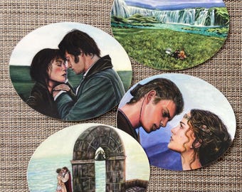 Romance vinyl stickers // Star Wars // pride & prejudice // pirates of the Caribbean// anakin and padme // Darcy and lizzie //