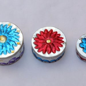 Brass jewelry box of 3 boxes handmade in Oaxaca.Mexican art/Brass jewelry box with 3 boxes made in Oaxaca